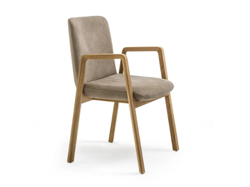 NOBLÈ - Upholstered leather chair with armrests by Riva 1920 - view 2